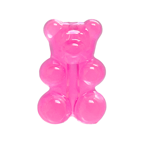Ourson acrylique rose bonbon translucide - 18x12