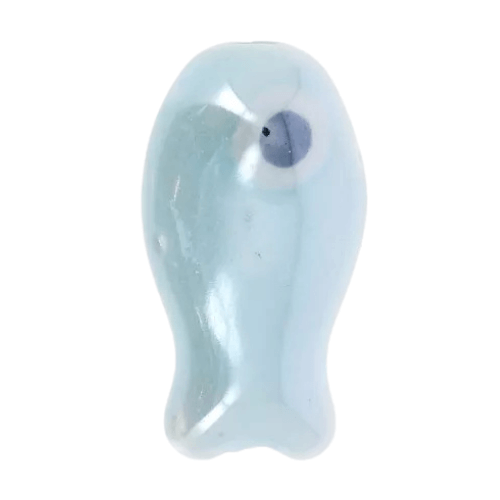 Poisson céramique bleu clair - 18mm