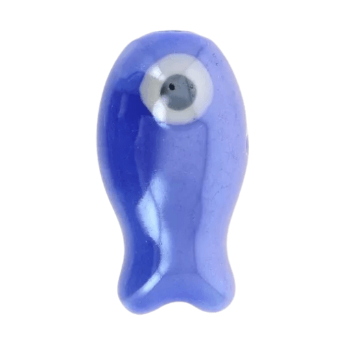 Poisson céramique bleu - 18mm