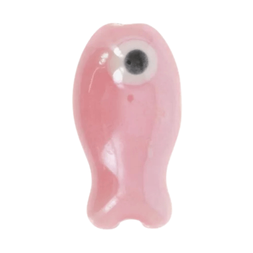 Poisson céramique rose - 18mm