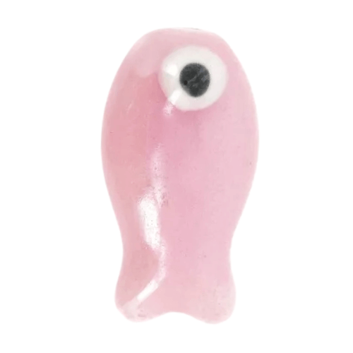 Poisson céramique rose pâle - 18mm