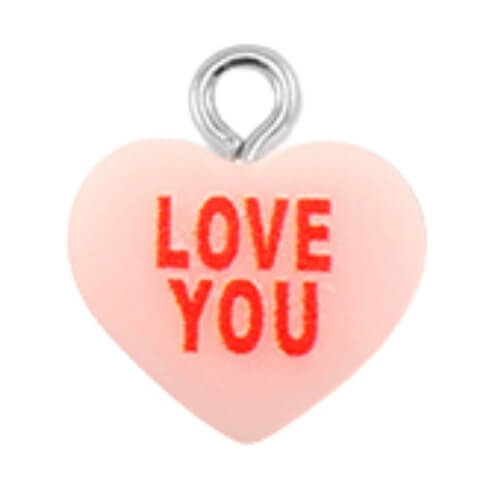 ⚠️ Cœur résine "love you" - 12x11mm