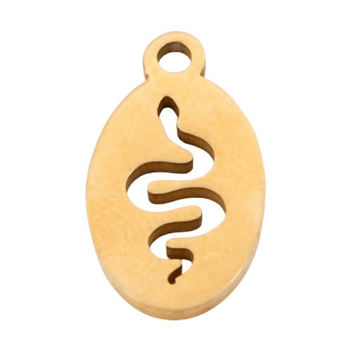 Médaillon serpent or - 12x8mm