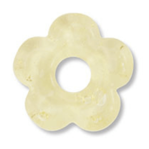 Fleur en verre transparent jaune - 16mm