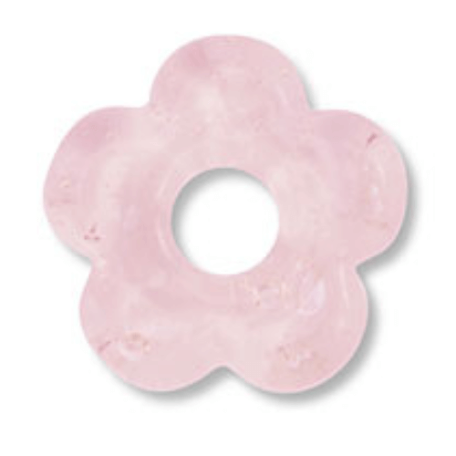 Fleur en verre transparent rose pâle - 16mm