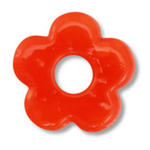 Fleur en verre rouge - 16mm