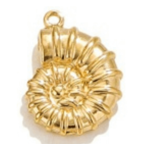 Coquillage escargot or - 20x16mm