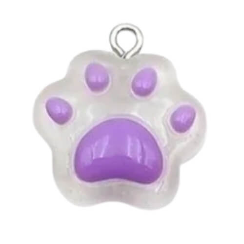 ⚠️ Patte de chien violette - 20x18mm