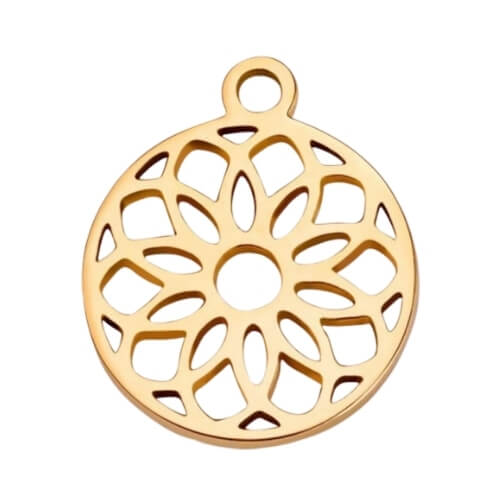 Médaillon chrysanthème - 10mm