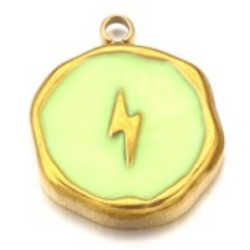 Rond éclair vert - 13mm