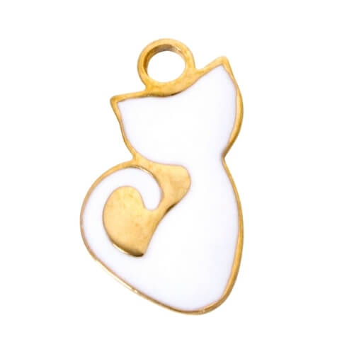 Chat blanc - 12x10mm