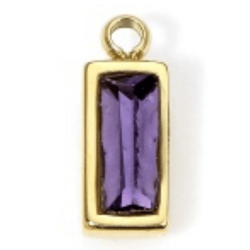 Pierre rectangle violet - 9mm