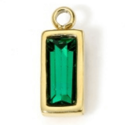 Pierre rectangle émeraude - 9mm