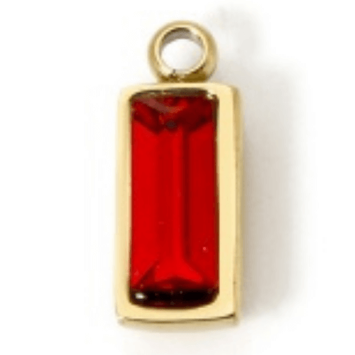 Pierre rectangle rubis - 9mm