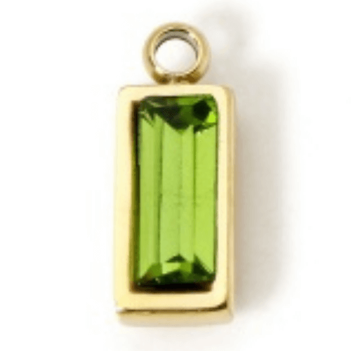Pierre rectangle vert - 9mm