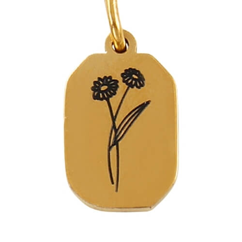 Médaillon marguerite - 10x8mm