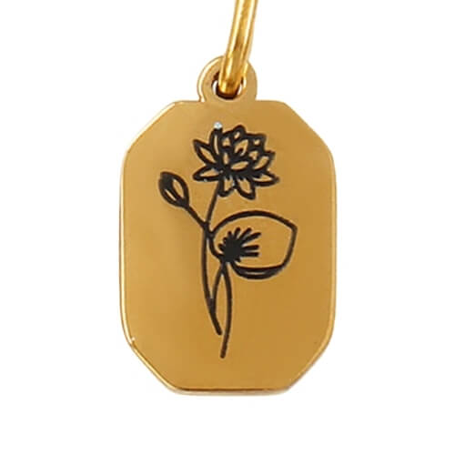 Médaillon nénuphar - 10x8mm
