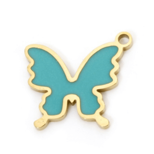 Papillon bleu - 14x12mm
