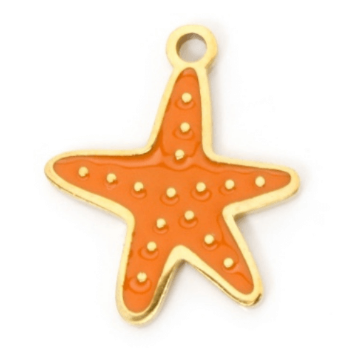 Étoile de mer orange - 14x14mm