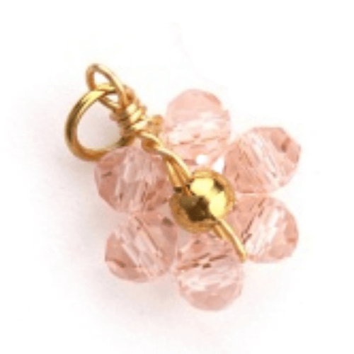 Fleur perles rose - 10mm