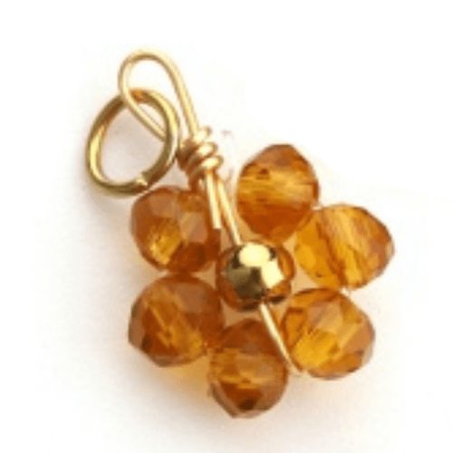 Fleur perles orange - 10mm