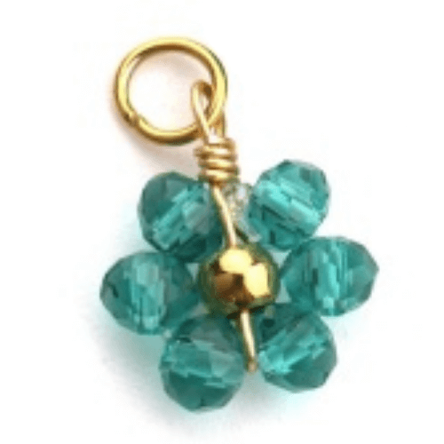 Fleur perles bleu - 10mm