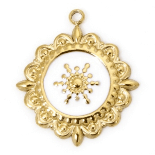 Motif marin blanc - 17mm