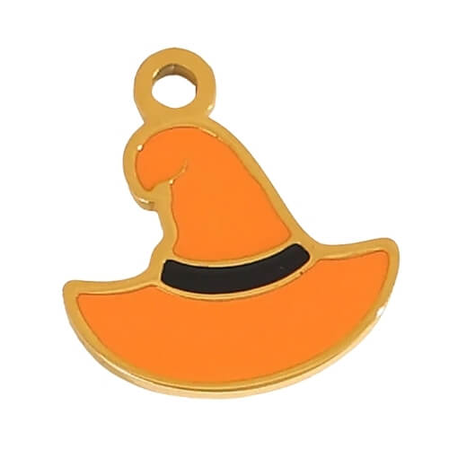 Chapeau sorcière orange