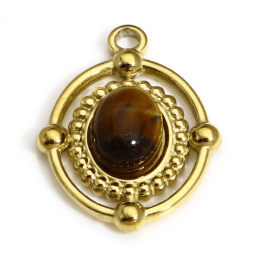 ⚠️ Ovale pierre marron - 19x16mm