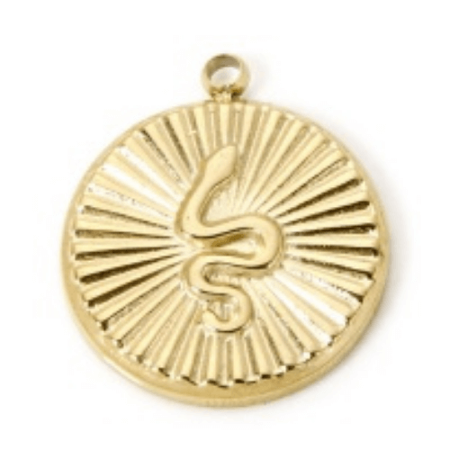 Médaillon serpent or - 16mm