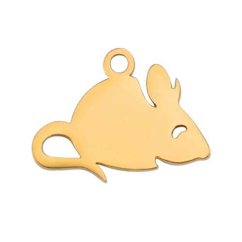 Souris or - 13x10mm