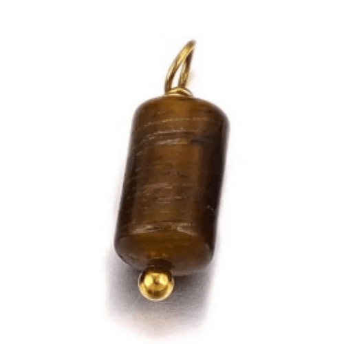 Perle cylindre marron - 10mm