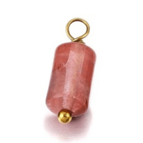 Perle cylindre rouge - 10mm