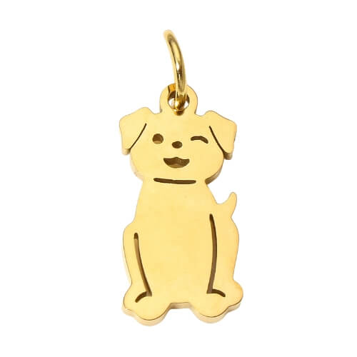 Chien or - 11x9mm