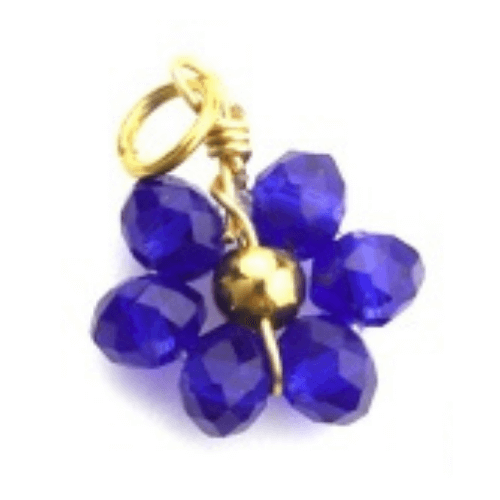 Fleur perles bleu nuit - 10mm