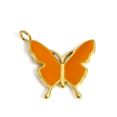 Papillon orange - 13x13mm