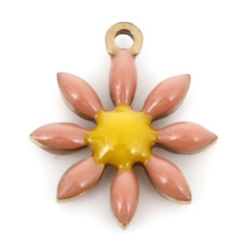 Fleur saumon - 13mm