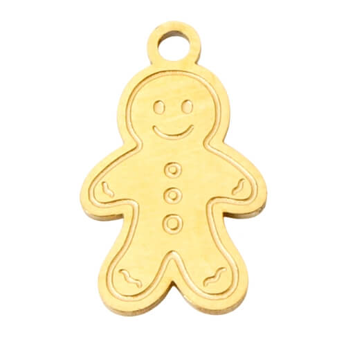 Bonhomme pain d'épice or - 13x10mm
