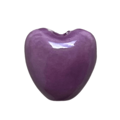 Cœur céramique violet - 10mm