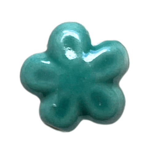 Fleur céramique bleu vert - 12mm