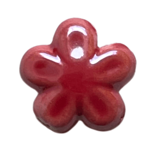 Fleur céramique rouge - 12mm
