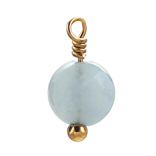 Pierre ronde plate bleu gris - 6mm