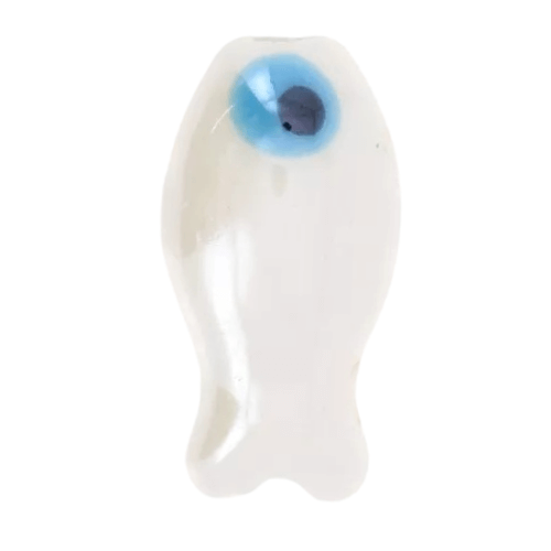 Poisson céramique blanc - 18mm