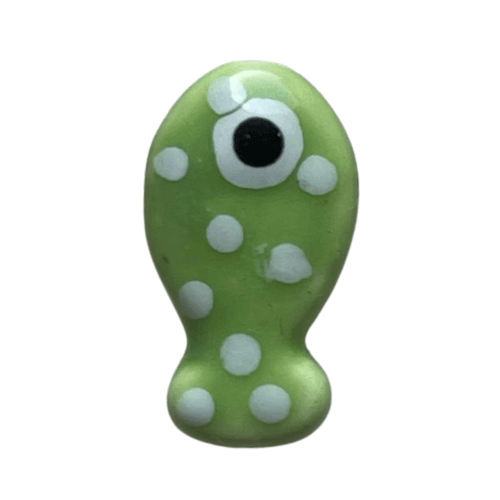 Poisson céramique vert à pois - 19x11mm