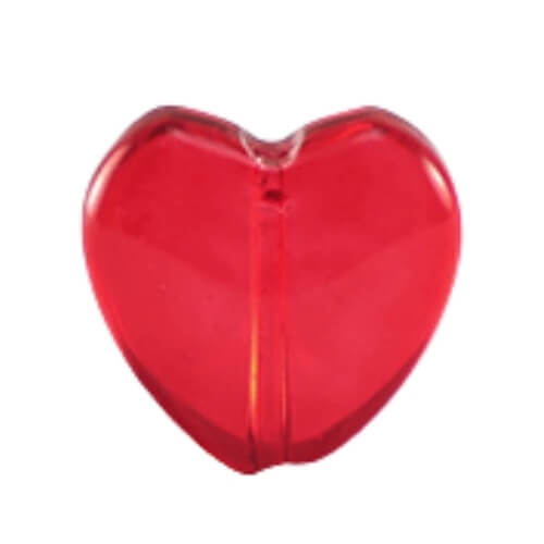 Cœur verre rouge - 13x13mm