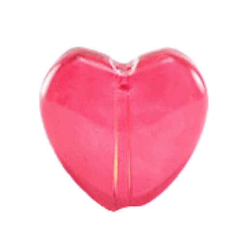 Cœur verre rose - 13x13mm