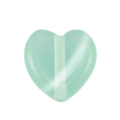 Cœur verre turquoise menthe - 8x8mm
