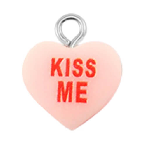 ⚠️ Cœur résine "kiss me" - 12x11mm