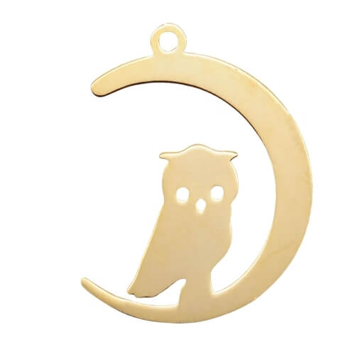 Hibou or - 22x18mm