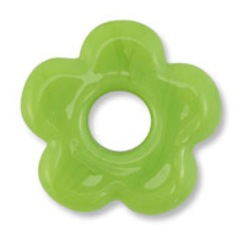 Fleur en verre vert - 16mm